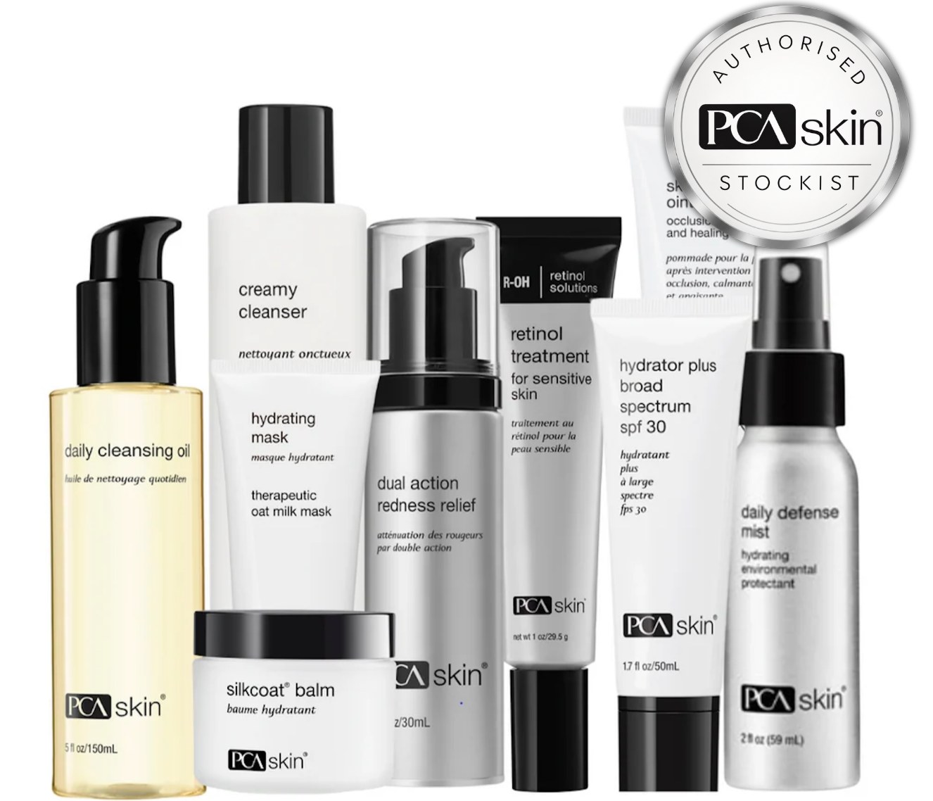 PCA Skin products with the Authorised Stockist seal