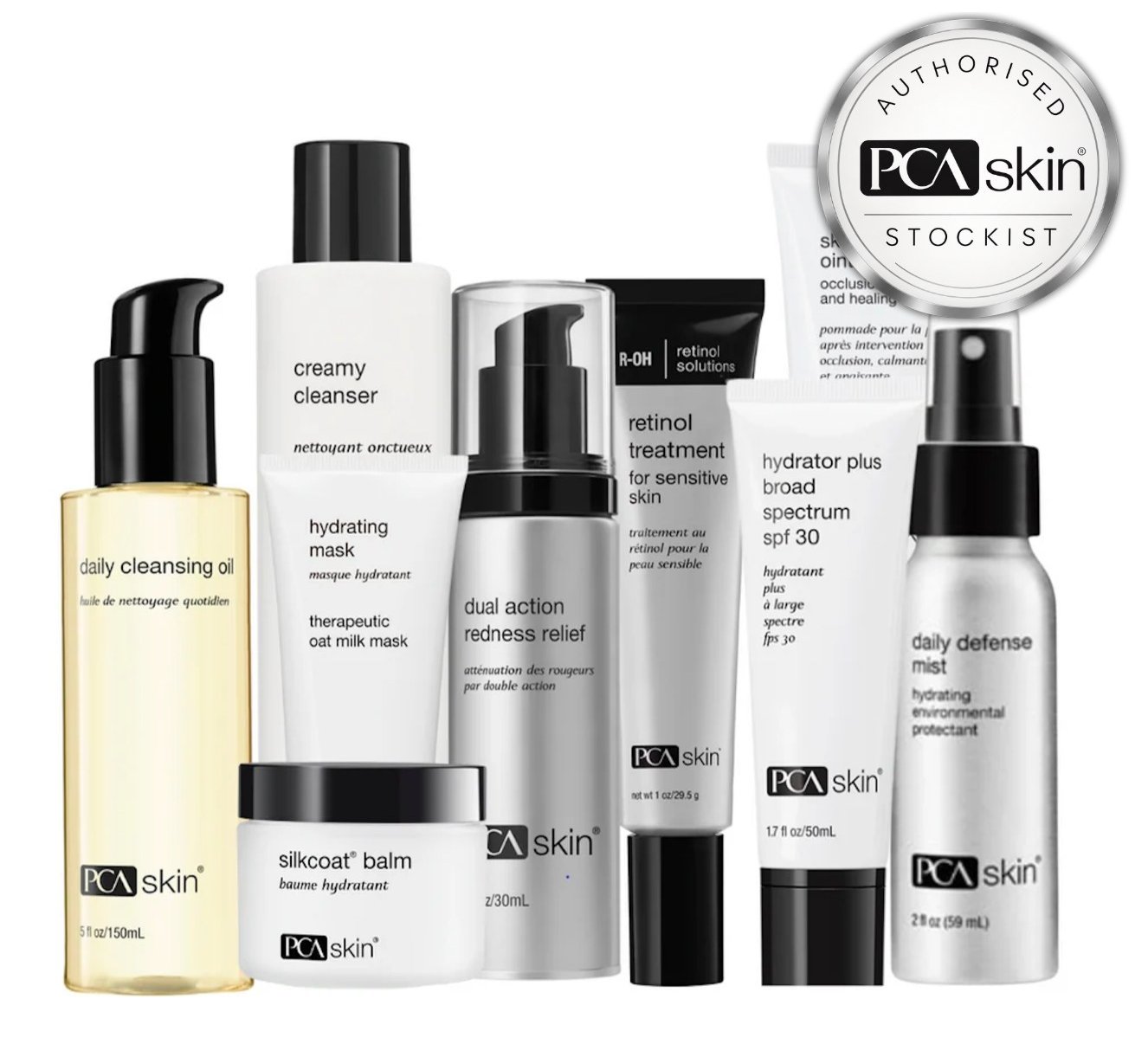 PCA Skin products with the Authorised Stockist seal